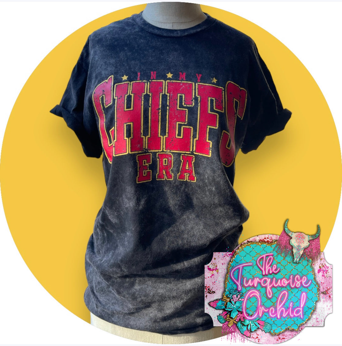 In My Chiefs Era Distressed Tee – The Turquoise Orchid
