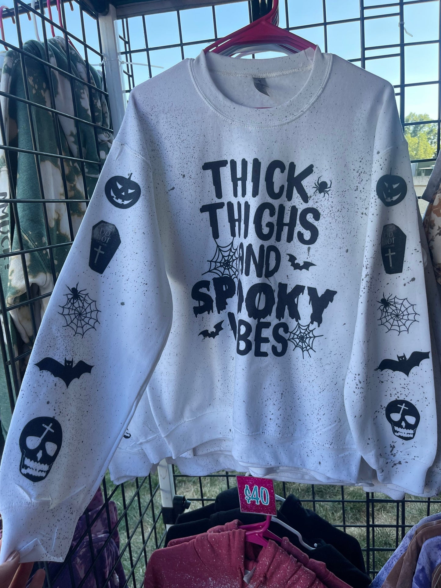 Thick thighs and spooky vibes sweatshirt