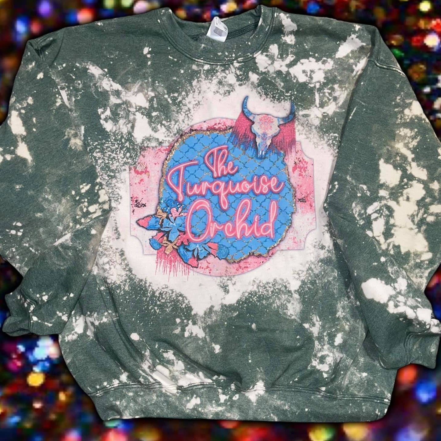 The Turquoise Orchid Acid Washed Sweatshirt