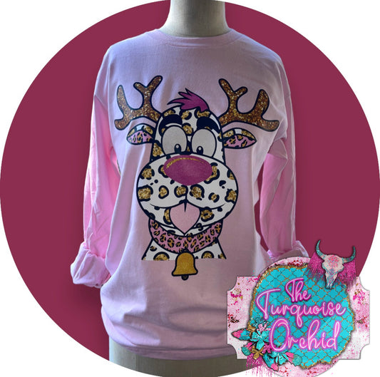 Reindeer Glitter Long Sleeve T-shirt