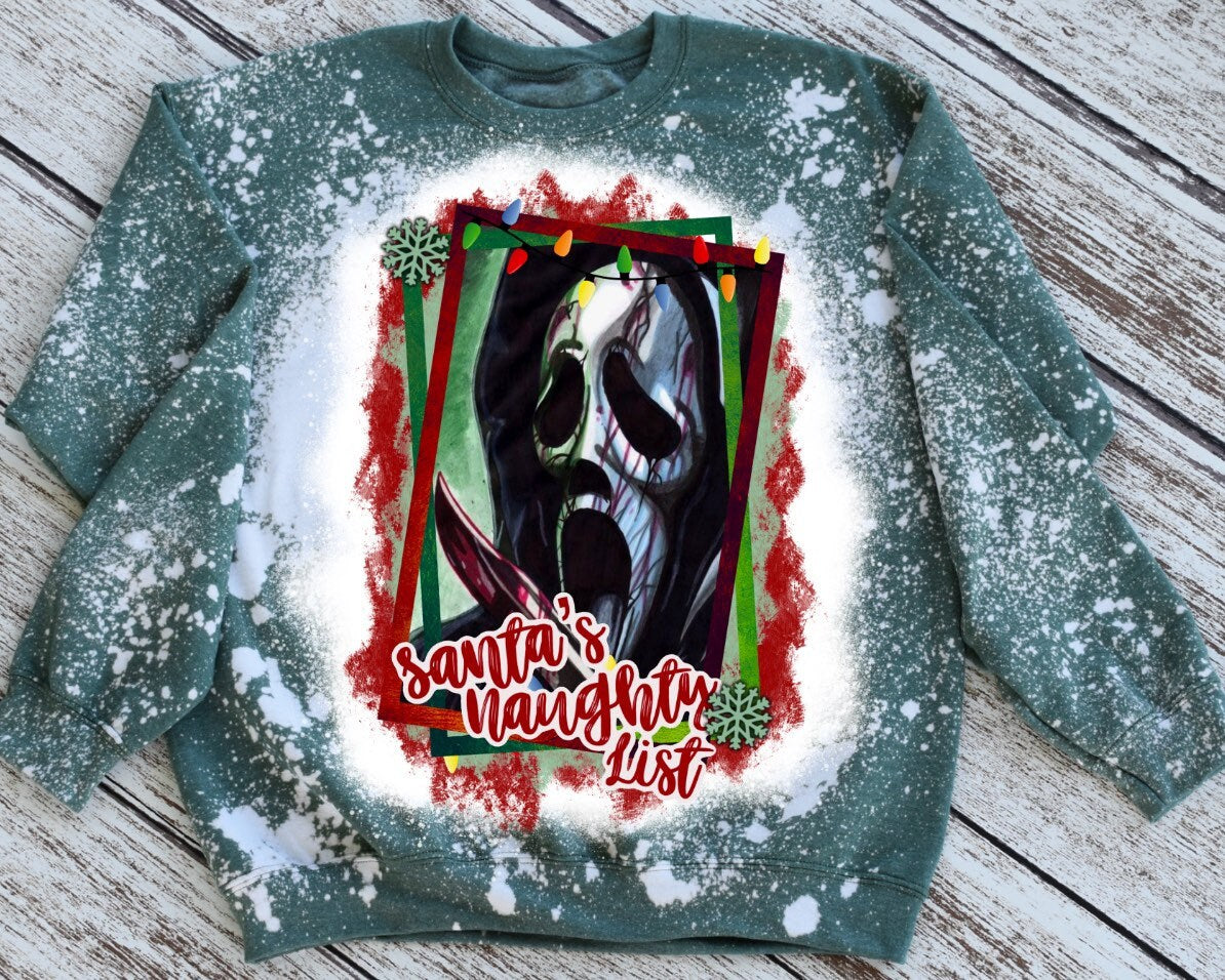 Scream Bleached Christmas Sweatshirt