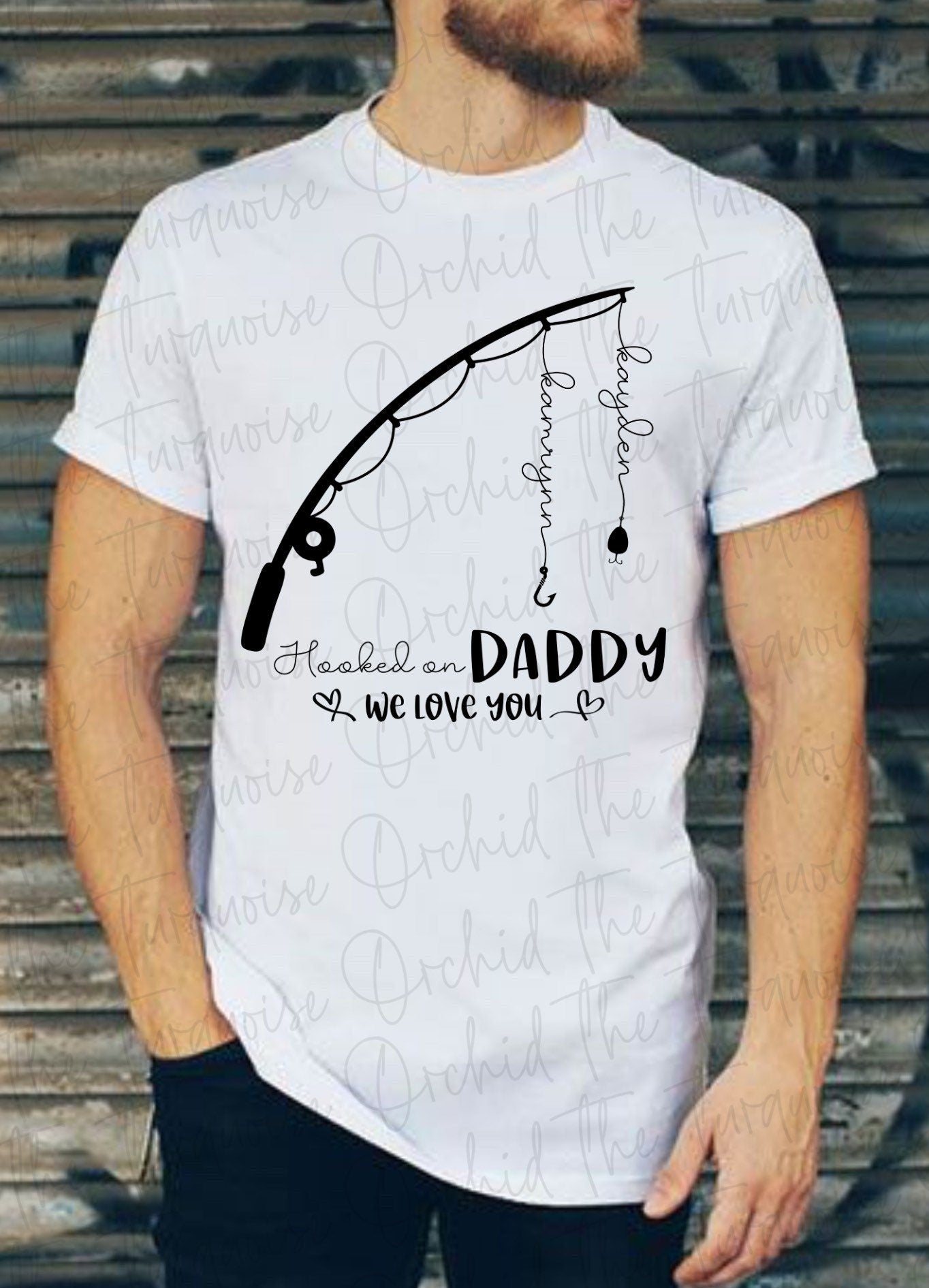 Hooked on Daddy Custom Name Shirt